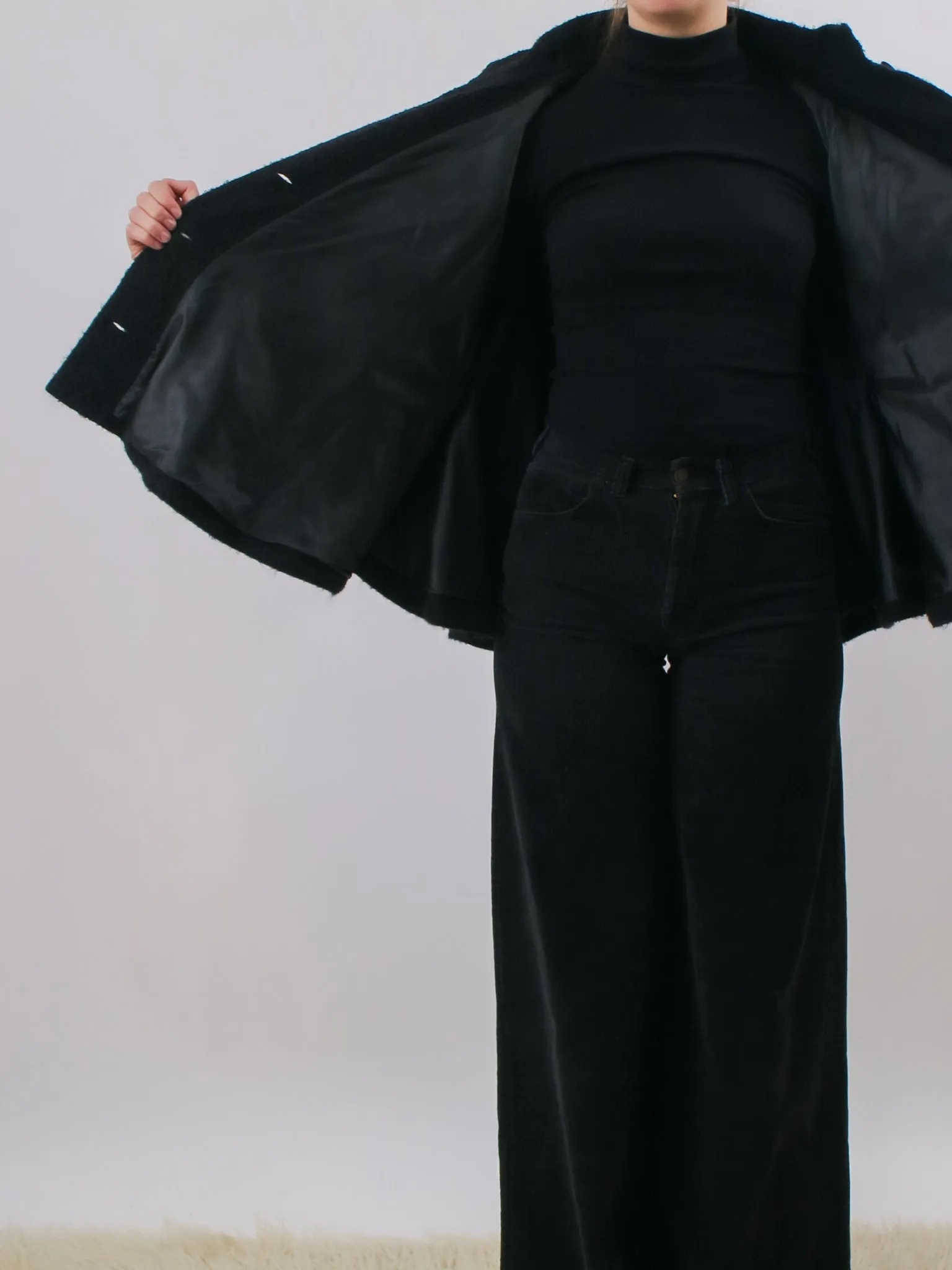 1990s Country Clothes by Pendleton Black Wool Cape