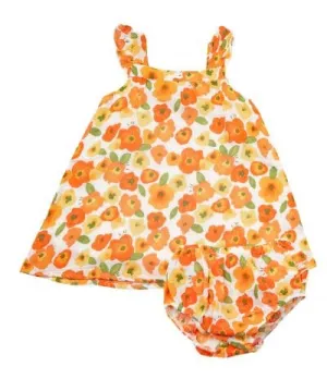 Angel Dear Muslin Sundress & Bloomer--Poppies