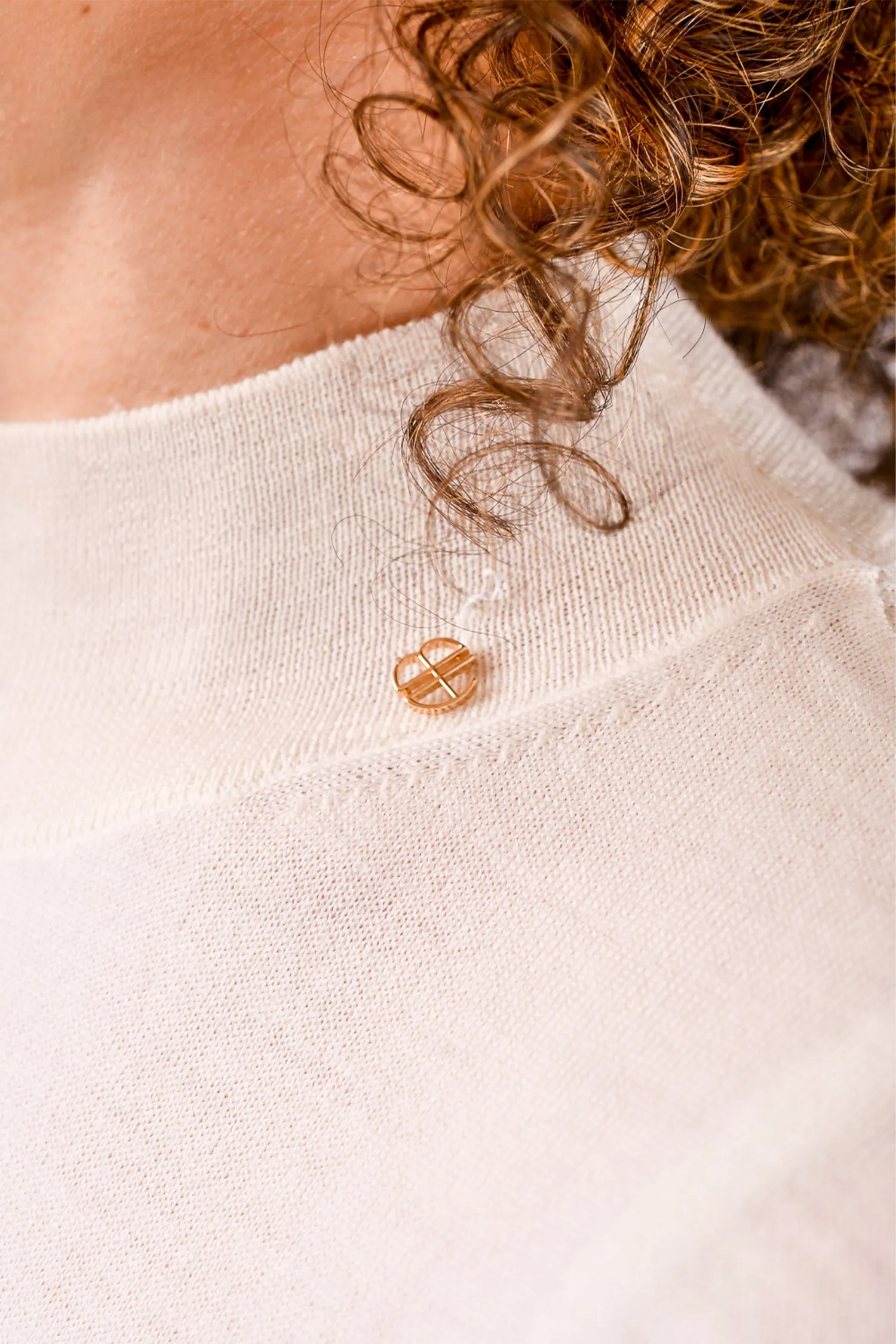 Anine Bing Cream Merino Wool/Cashmere Top Size M