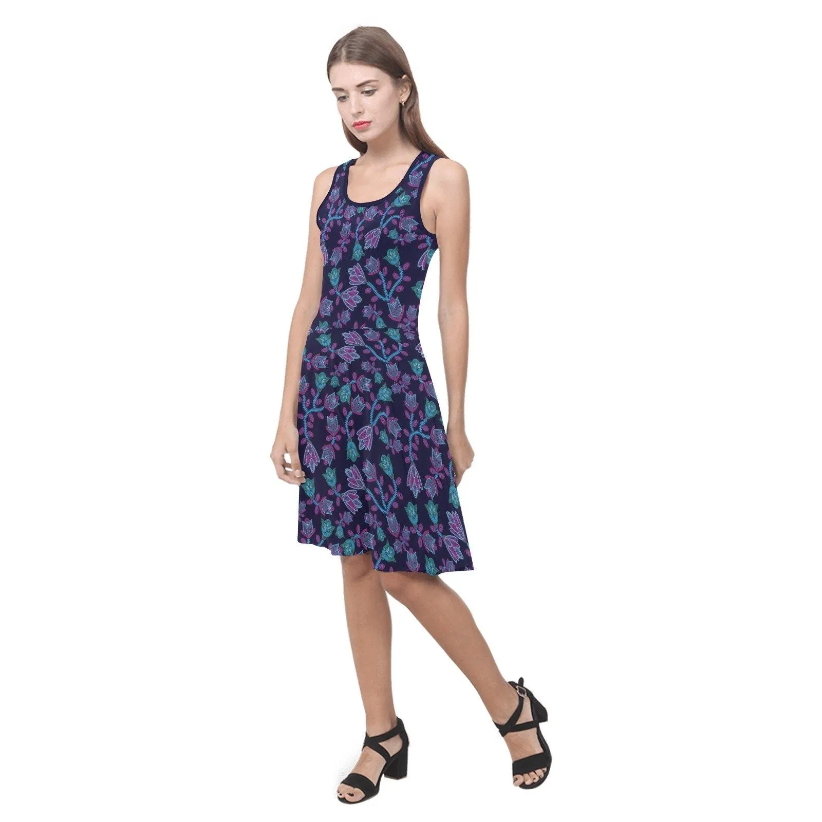 Beaded Blue Nouveau Atalanta Sundress