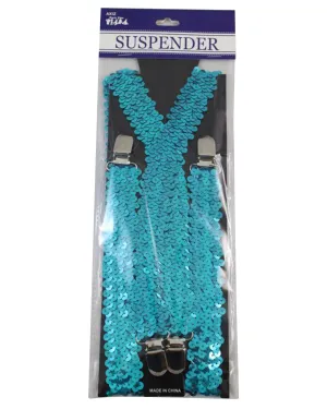 Blue Sequin Suspenders