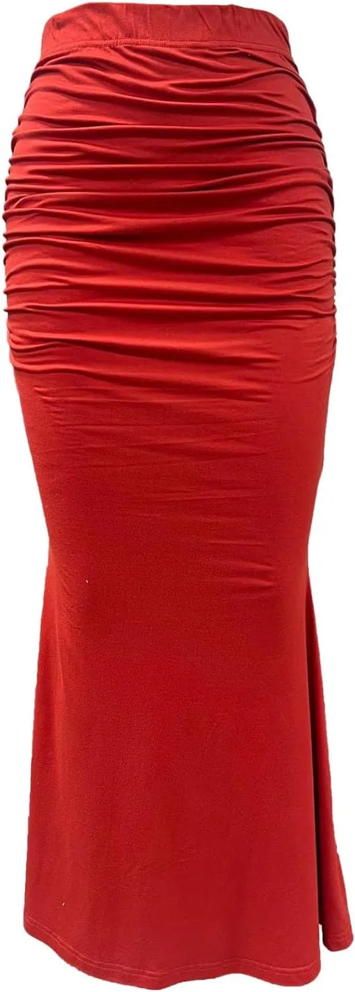 Bodycon Maxi Skirt for Women High Waist Slim Fit Mermaid Long Skirt Stretchy Sexy Clubwear Pencil Skirts