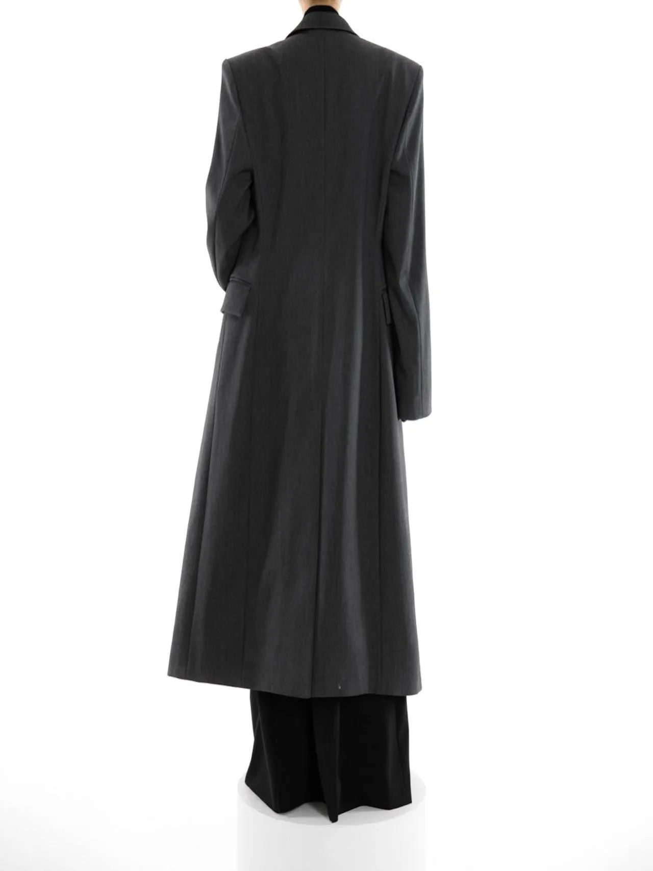 CLASSIC HIDDEN BUTTON DETAIL TAILORED MAXI COAT