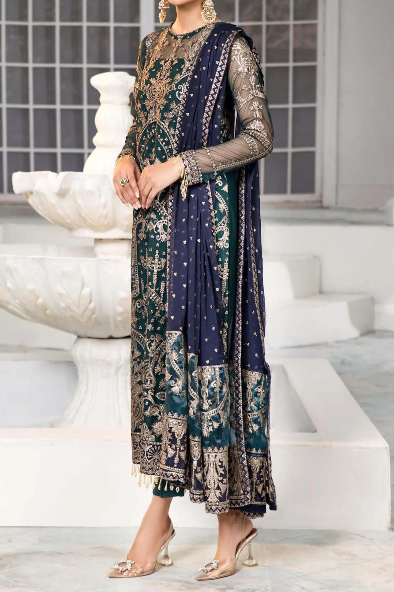 De Luxury by Zarif Unstitched 3 Piece Formal Collection'2022-ZDL-09