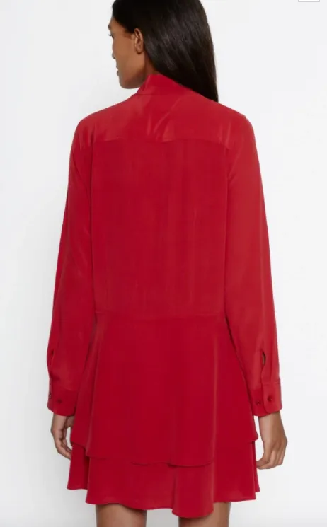 Equipment - Natalia Tie Neck Red Nouveau