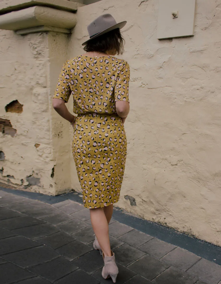 Frances Skirt - Mustard Leopard