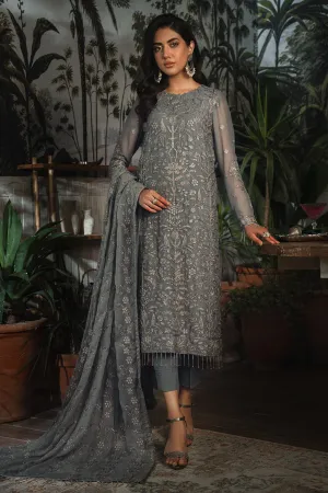 La Rosella by Zarif Unstitched 3 Piece Luxury Formals Collection'2023-ZLR-07-Noir