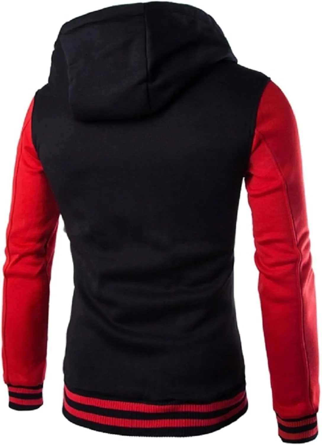 Men's Fashion Varsity Jacket Hoodie Causal Slim Fit Cotton Letterman Baseball Bomber Jackets with Hood for Men