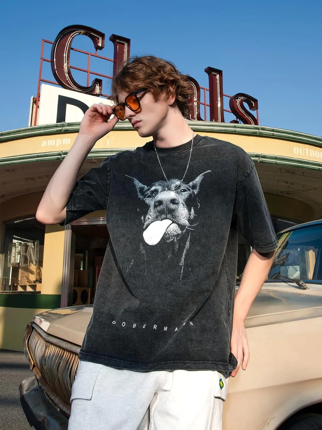 Men's Graphic Oversize Shirt Unisex Streetwear Casual Tunic Tops Loose Harajuku Aesthetic Tee Shirt