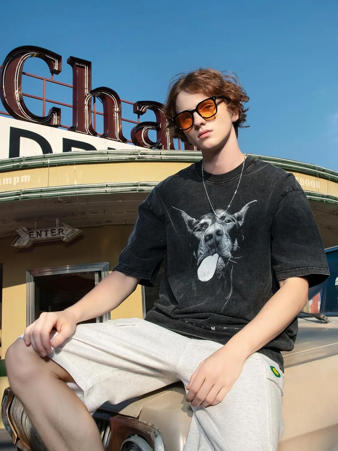 Men's Graphic Oversize Shirt Unisex Streetwear Casual Tunic Tops Loose Harajuku Aesthetic Tee Shirt