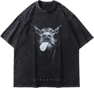 Men's Graphic Oversize Shirt Unisex Streetwear Casual Tunic Tops Loose Harajuku Aesthetic Tee Shirt