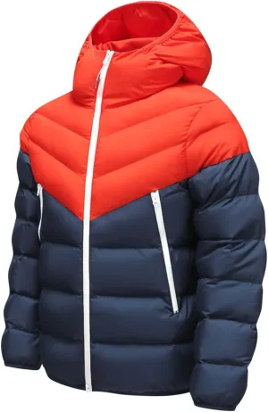 Mens Puffer Jacket Color Block Down Jacket Lightweight Insulated Jacket Padded Quilted Jacket Warm Hoode Winter Coat