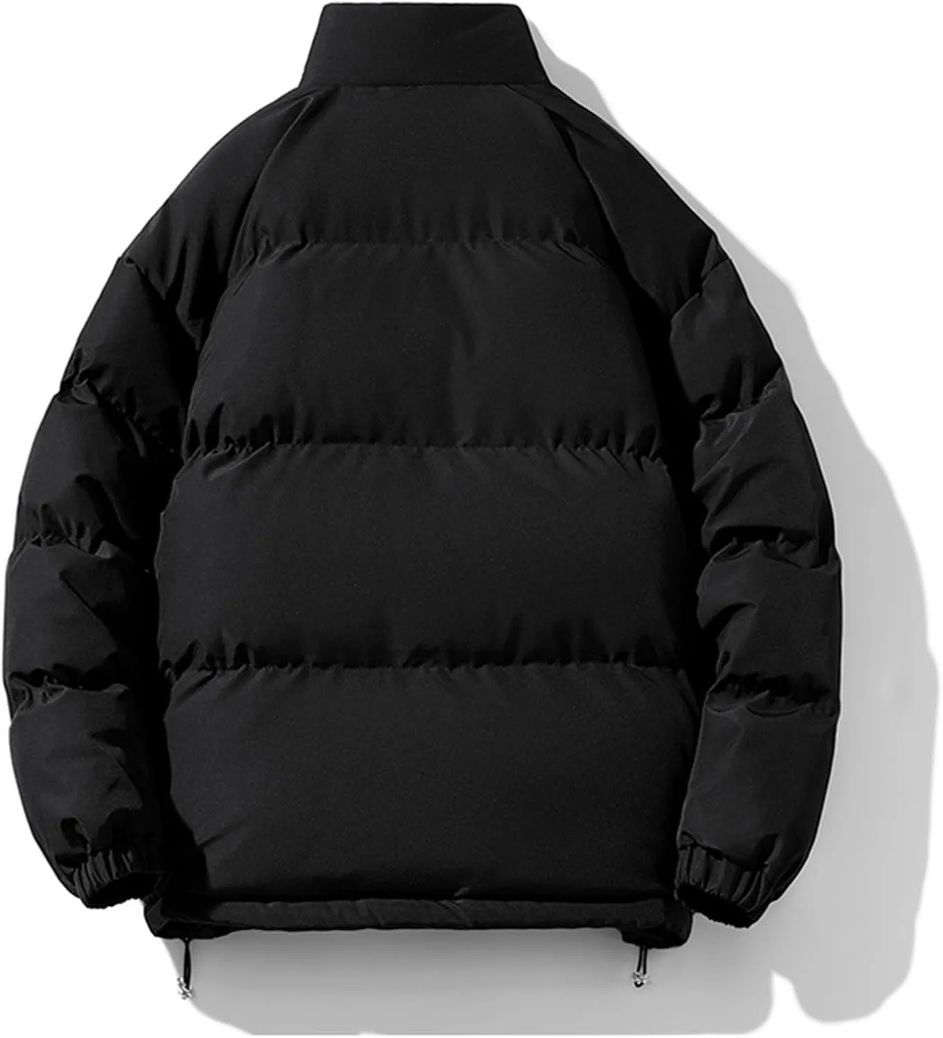 Mens Puffer Jacket Stand Collar Quilted Coat Zip up Padded Coat Insulated Down Jacket Warm Winter Jacket Thermal Coats