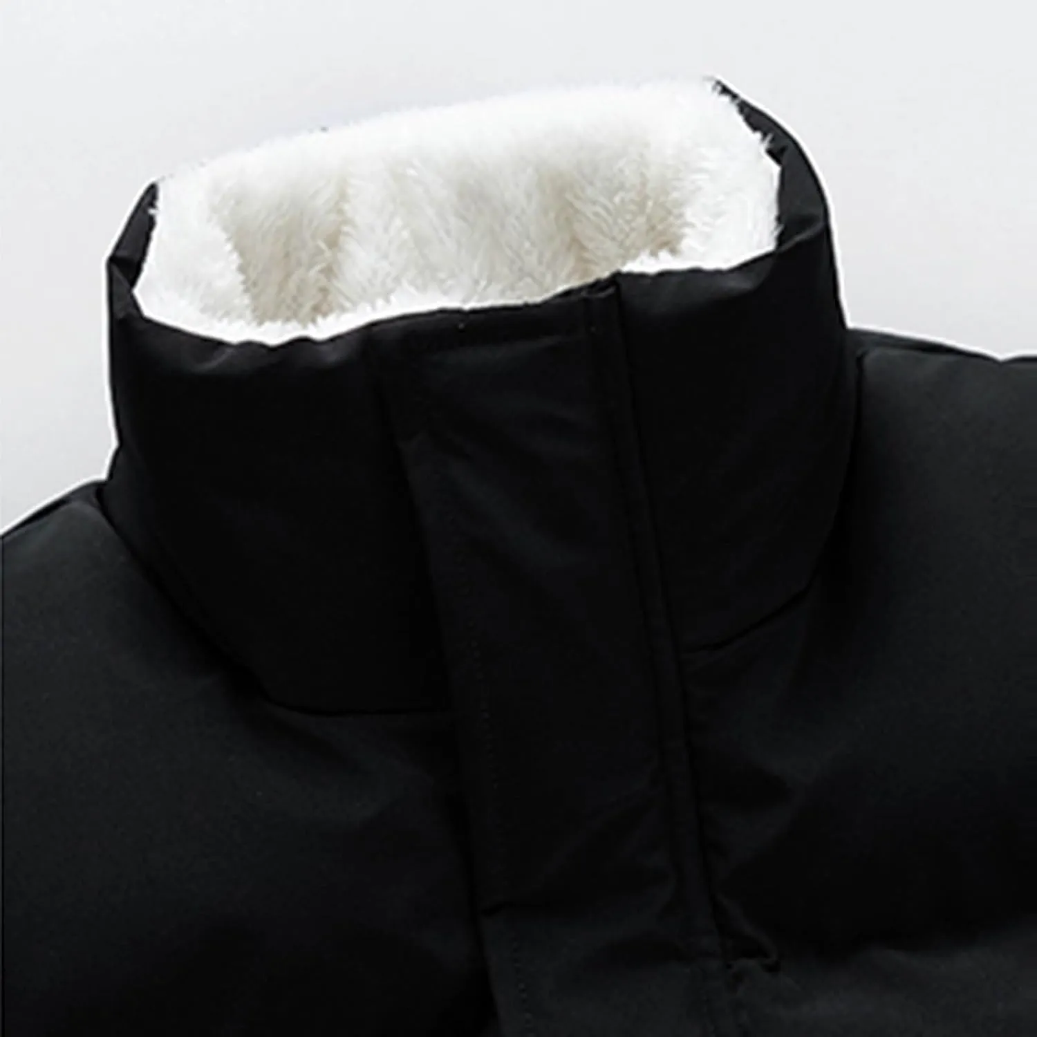 Mens Puffer Jacket Stand Collar Quilted Coat Zip up Padded Coat Insulated Down Jacket Warm Winter Jacket Thermal Coats