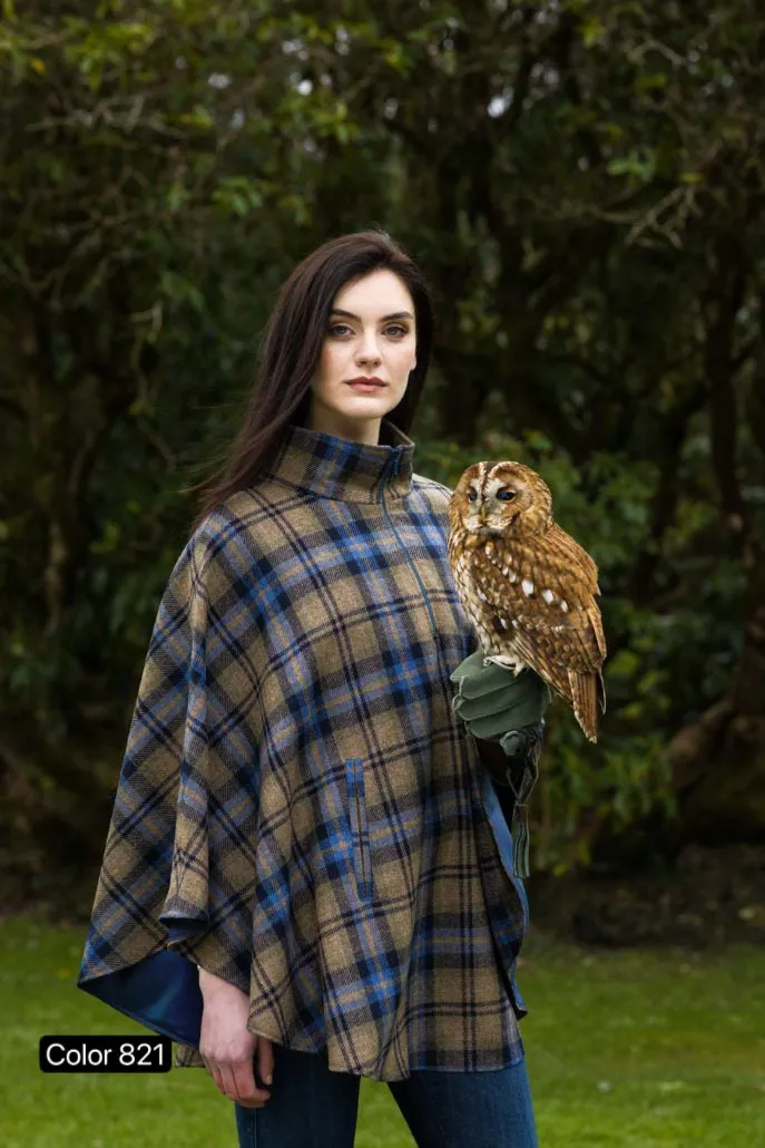 Mucros Weavers Half-Zip Poncho