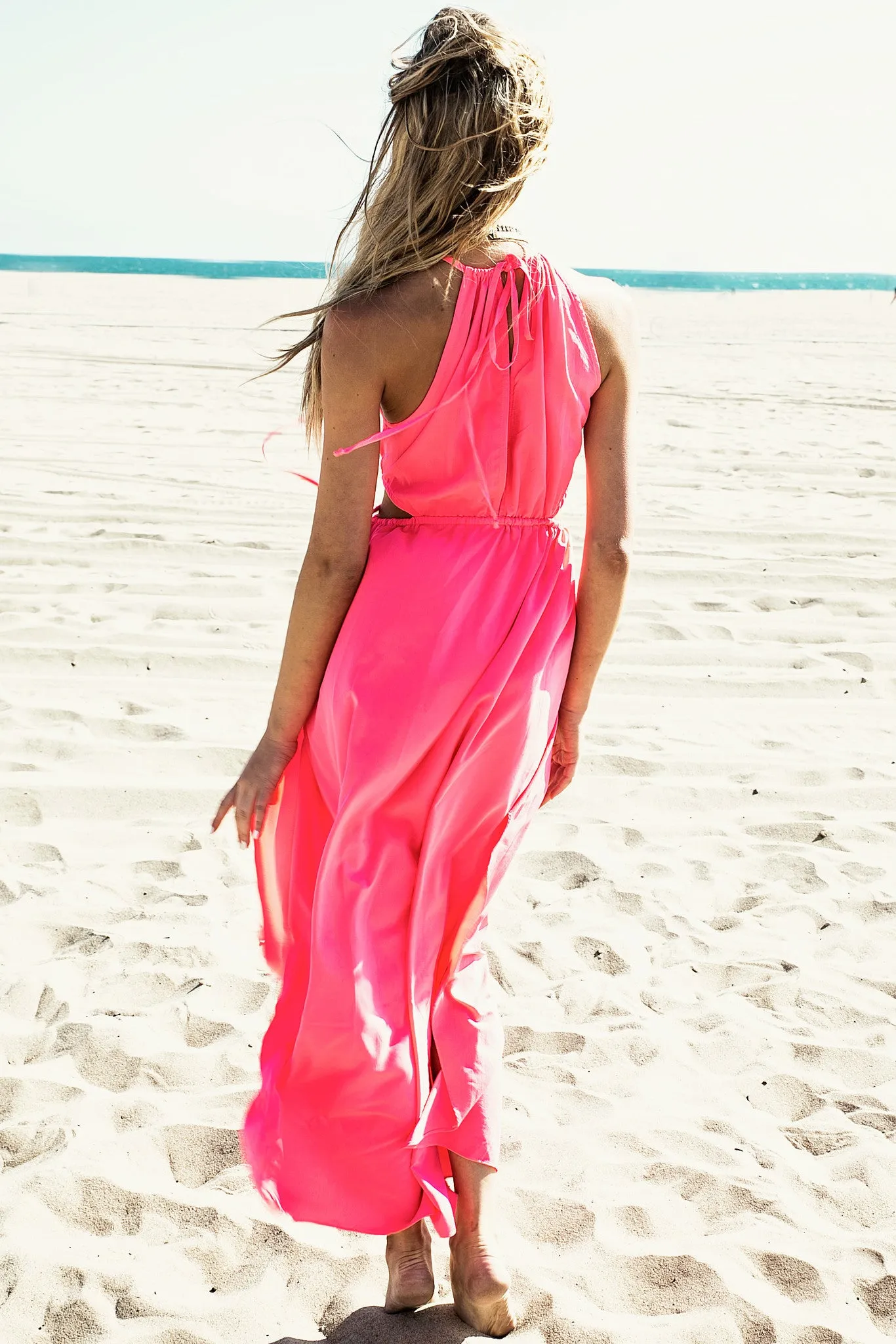 Nuri High-Slit Maxi Dress - Pink