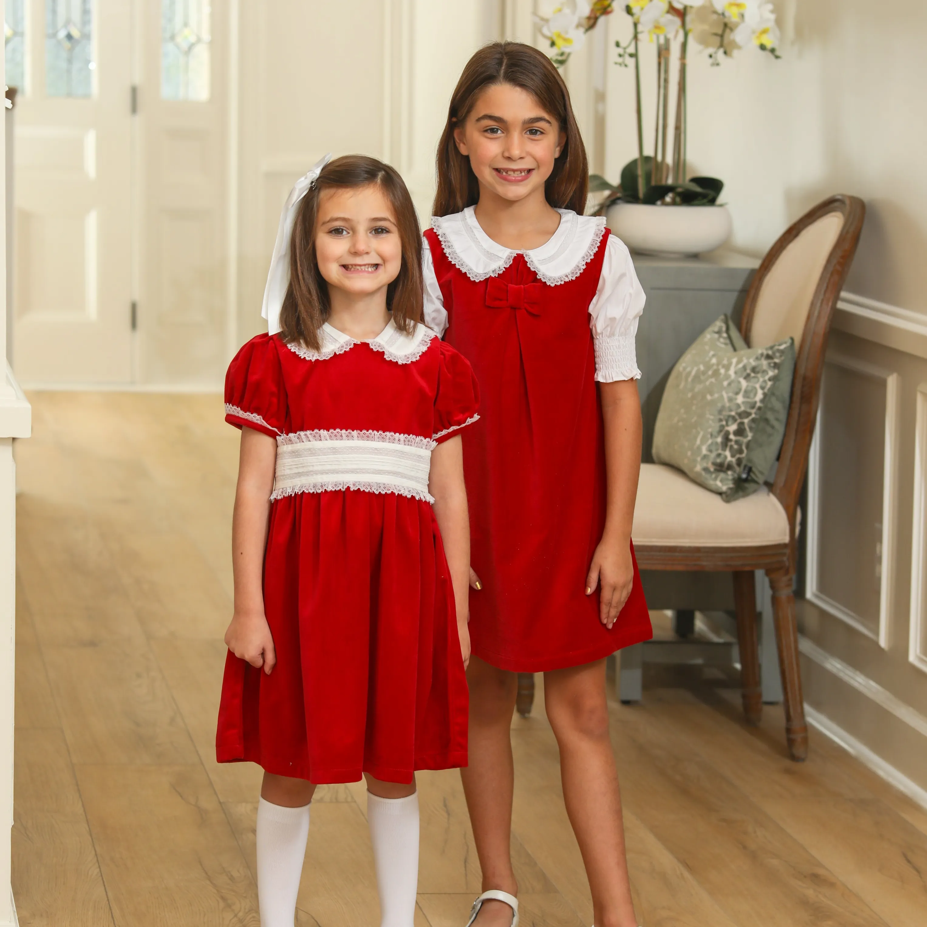 Red Velvet Dress W/ Lace