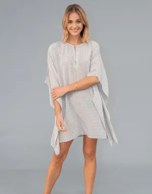 Silk Kaftan Dress in Beige