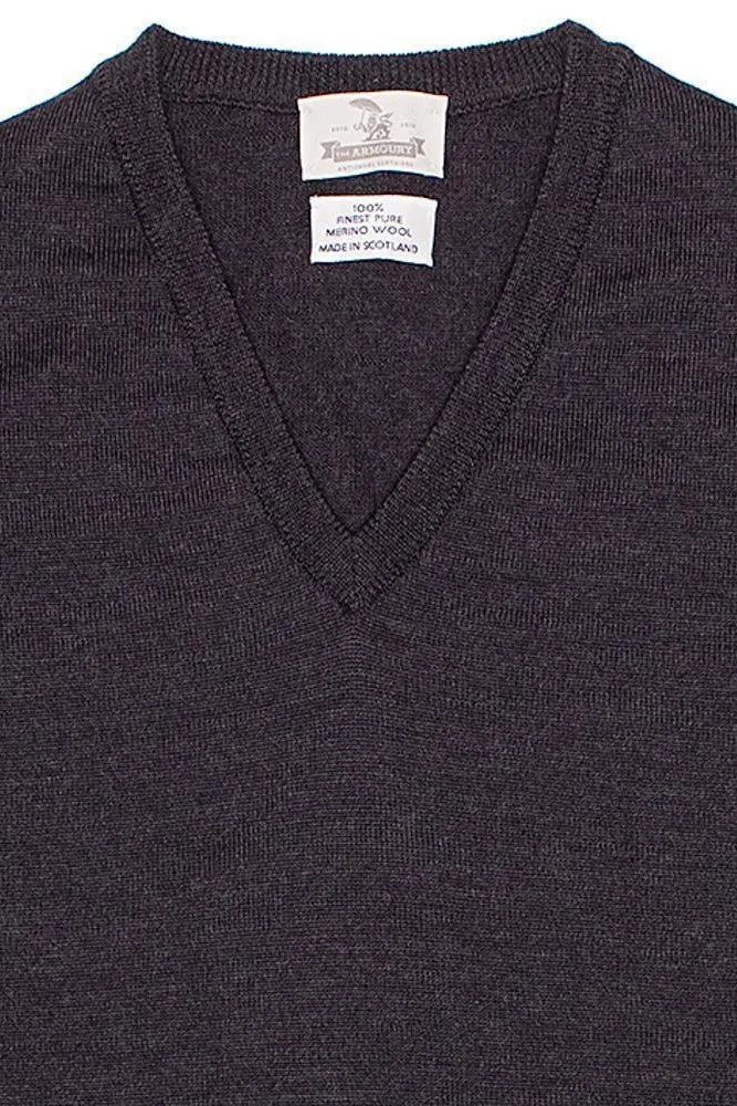 The Armoury Charcoal Merino V Neck Sweater