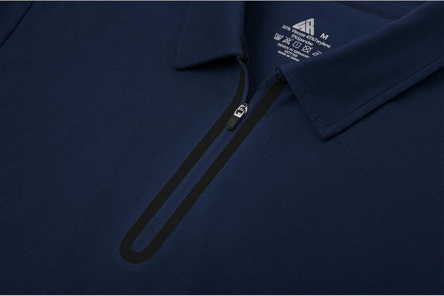 V VALANCH Zipper Polo Shirts Men Long Sleeve Golf Shirt Collared Tennis Shirt