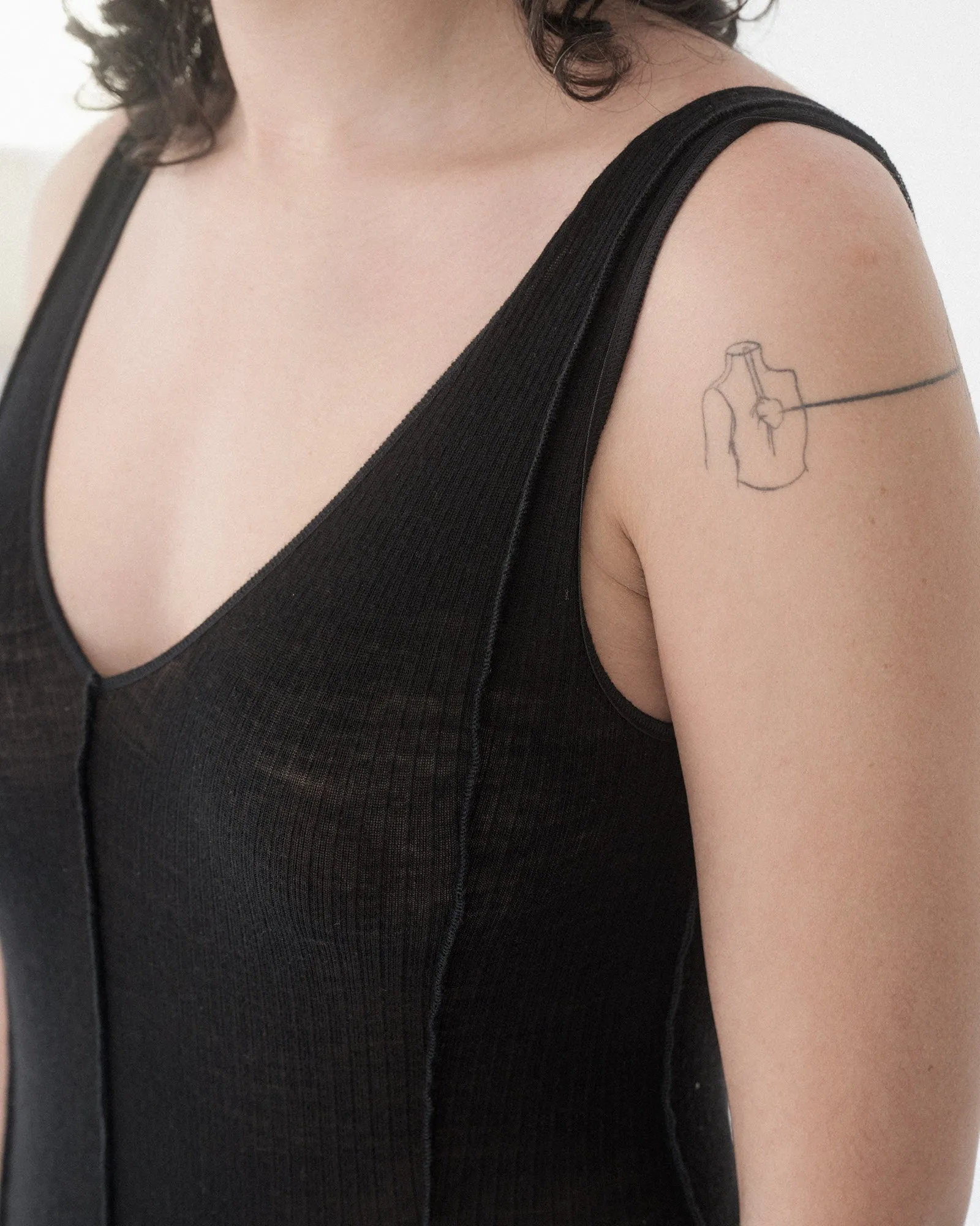 Vein Body - Fine Wool Rib - Black