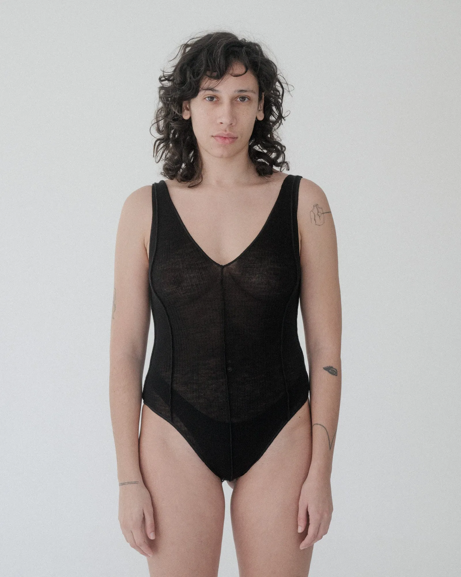 Vein Body - Fine Wool Rib - Black