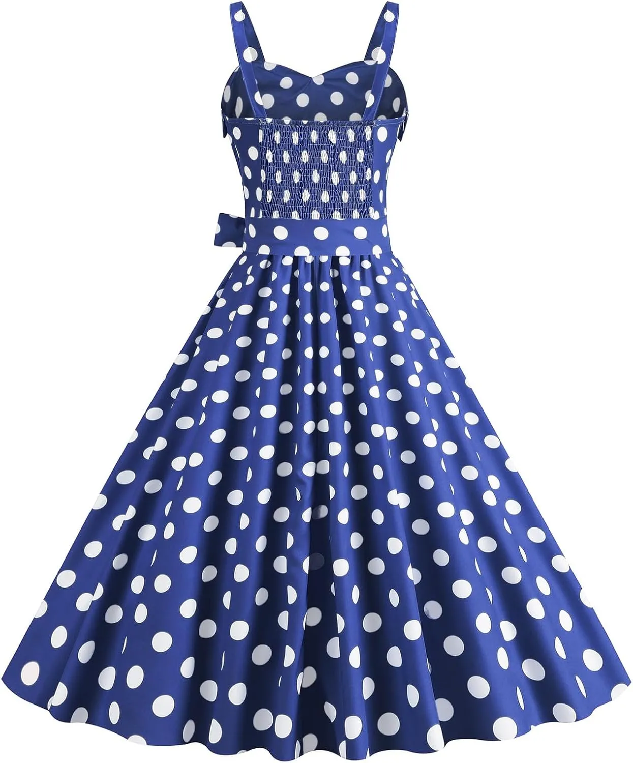 Women Vintage Polka Dot 1950s Rockabilly Halter Hepburn Dress Retro Polka Dot Evening Cocktail Swing Dresses