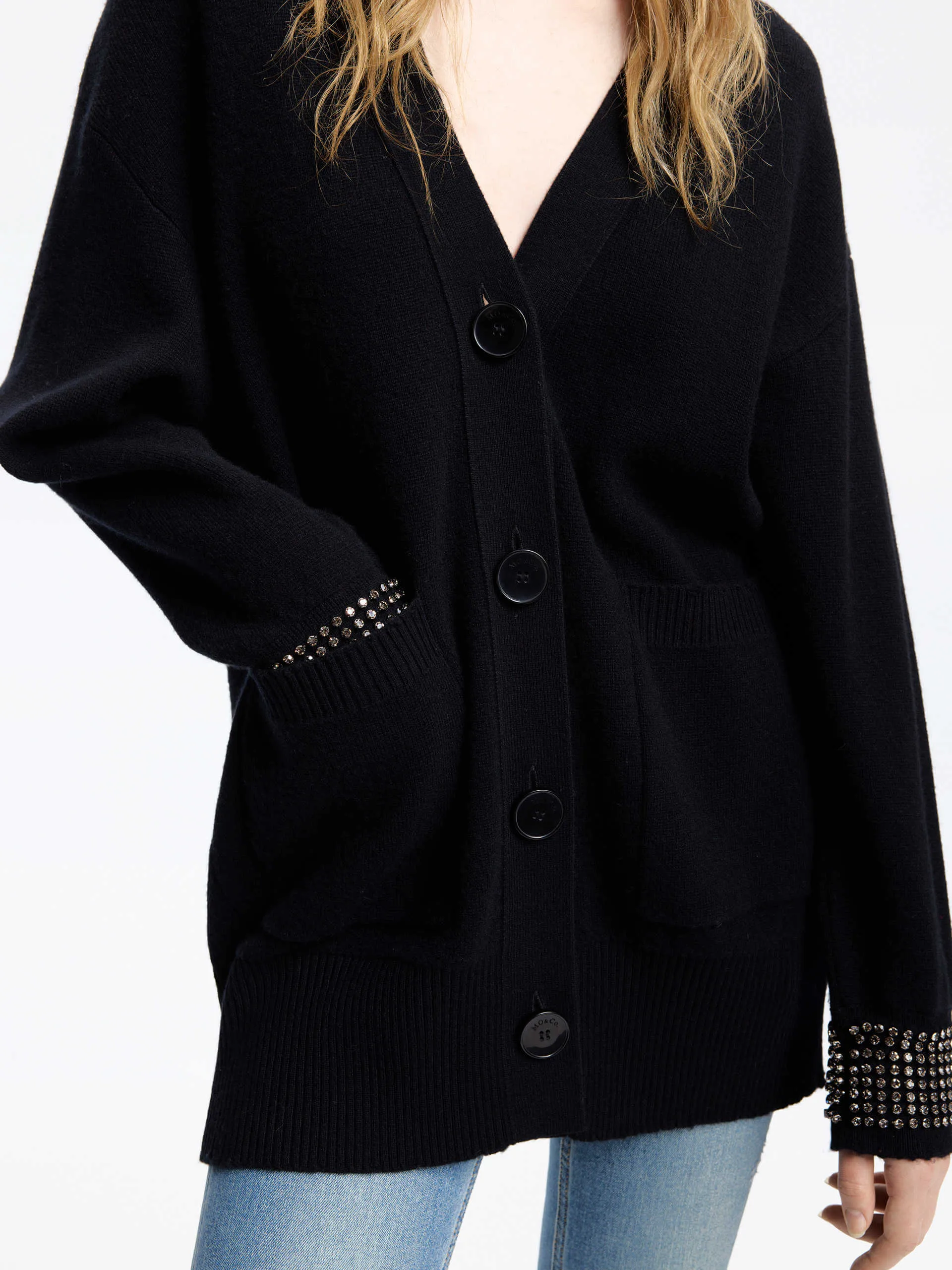 Wool V-neck Knit Cardigan